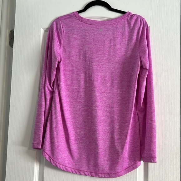 Pinky Purple marl Workout long sleeved shirt Large V-Neck - Picture 4 of 12